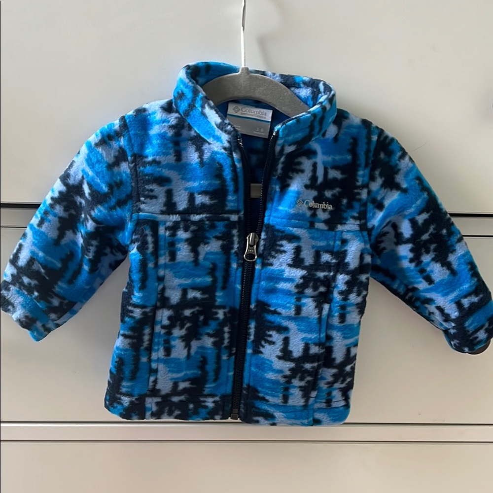 Columbia Blue and Black Fleece Jacket 3-6M